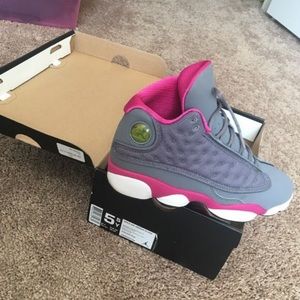 Grey & Pink Jordan 13’s